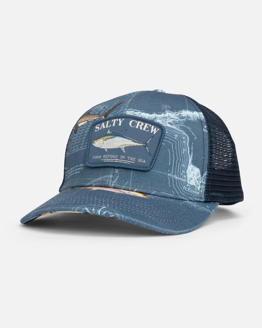 Big Blue Amadeo Retro Trucker Hat - Channel Blue