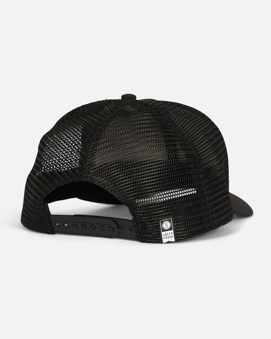 Back view of the Baited Retro Trucker Hat - Black. 