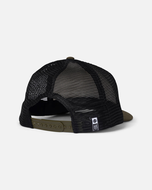 Back view of the Good Times Boys Trucker - Dark Olive. 