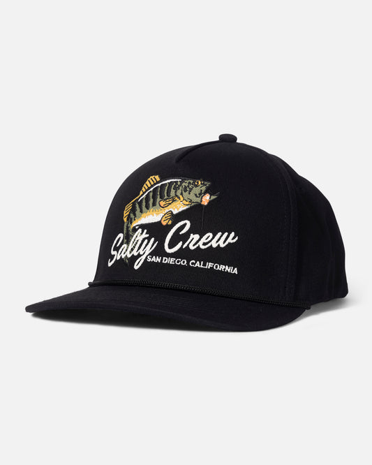 Front view of the Bareback 5 Panel Hat - Black. 