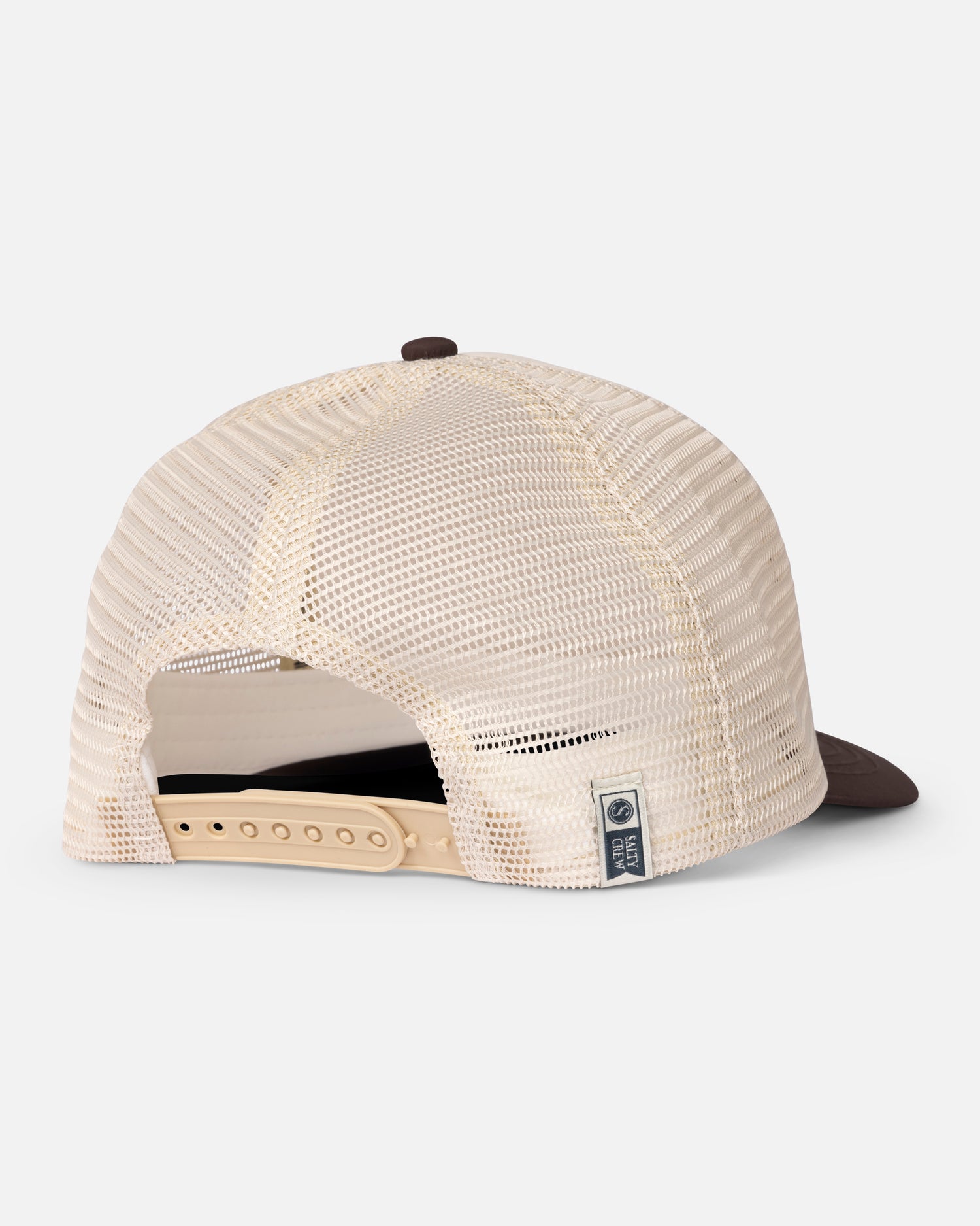 Back view of the Travel Trucker - Off White. 