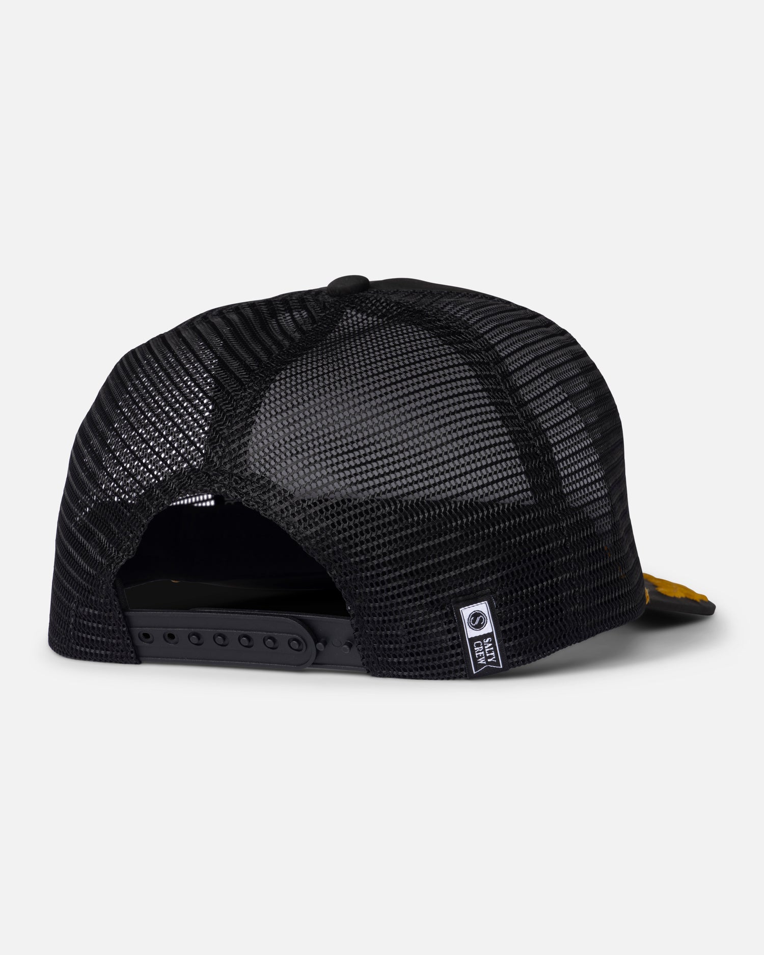 Back view of the Yacht Club Trucker - Black. 