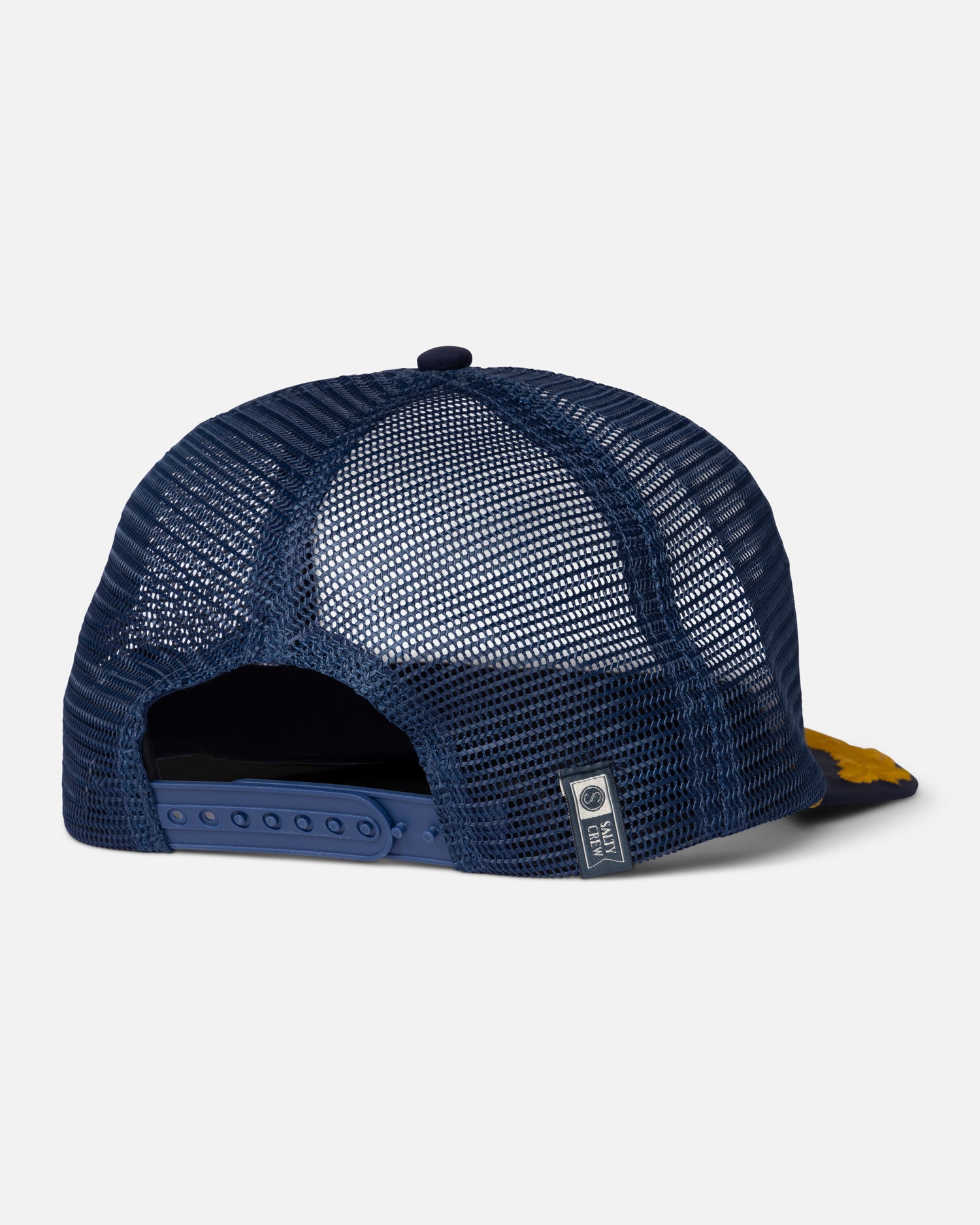 Back view of the Yacht Club Trucker - Midnight Navy. 