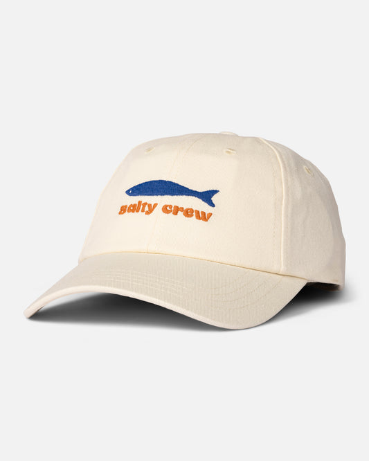 Front view of the Fresh Catch Dad Hat - Off White. 