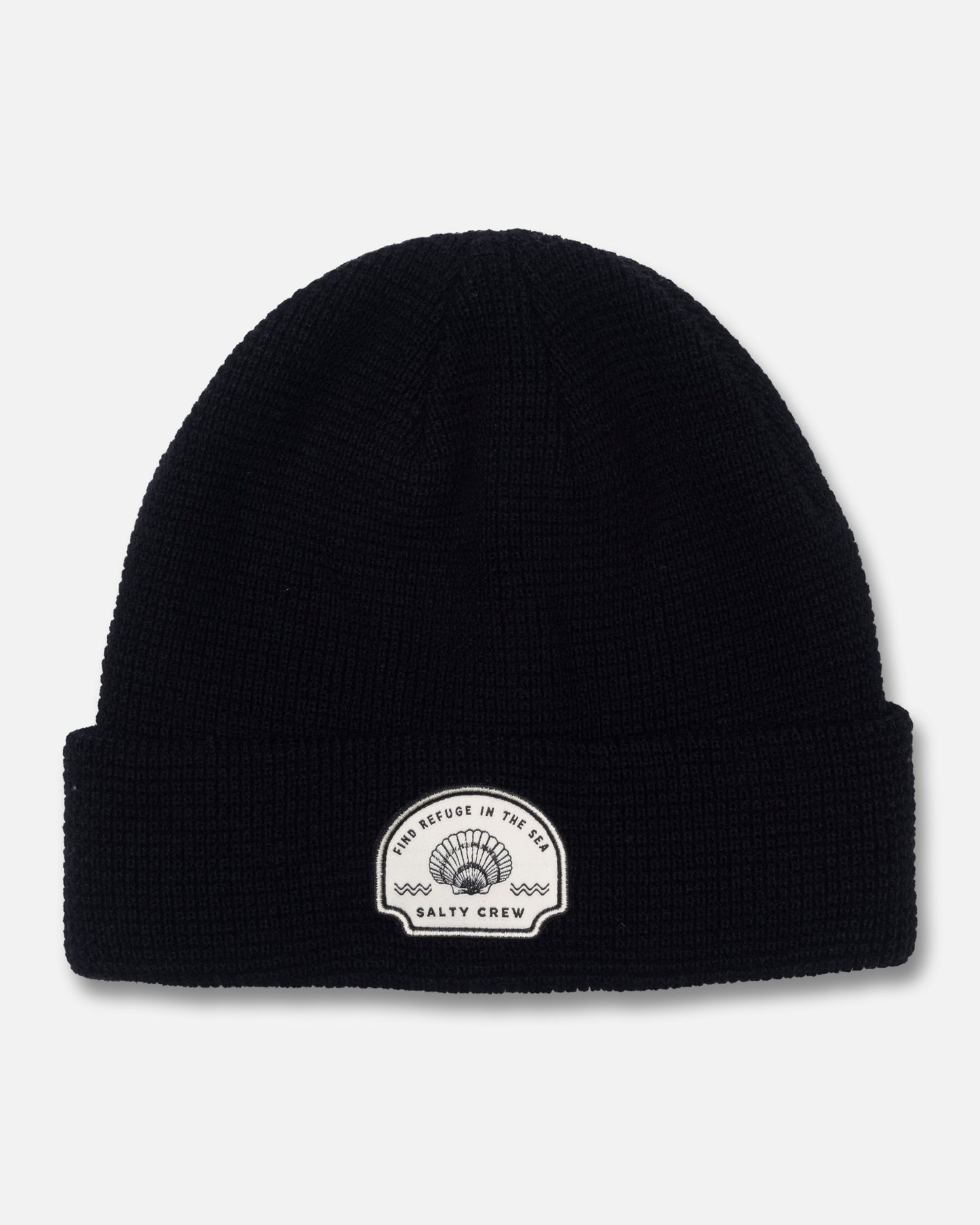 Front view of the Coastal Beanie - Black. 