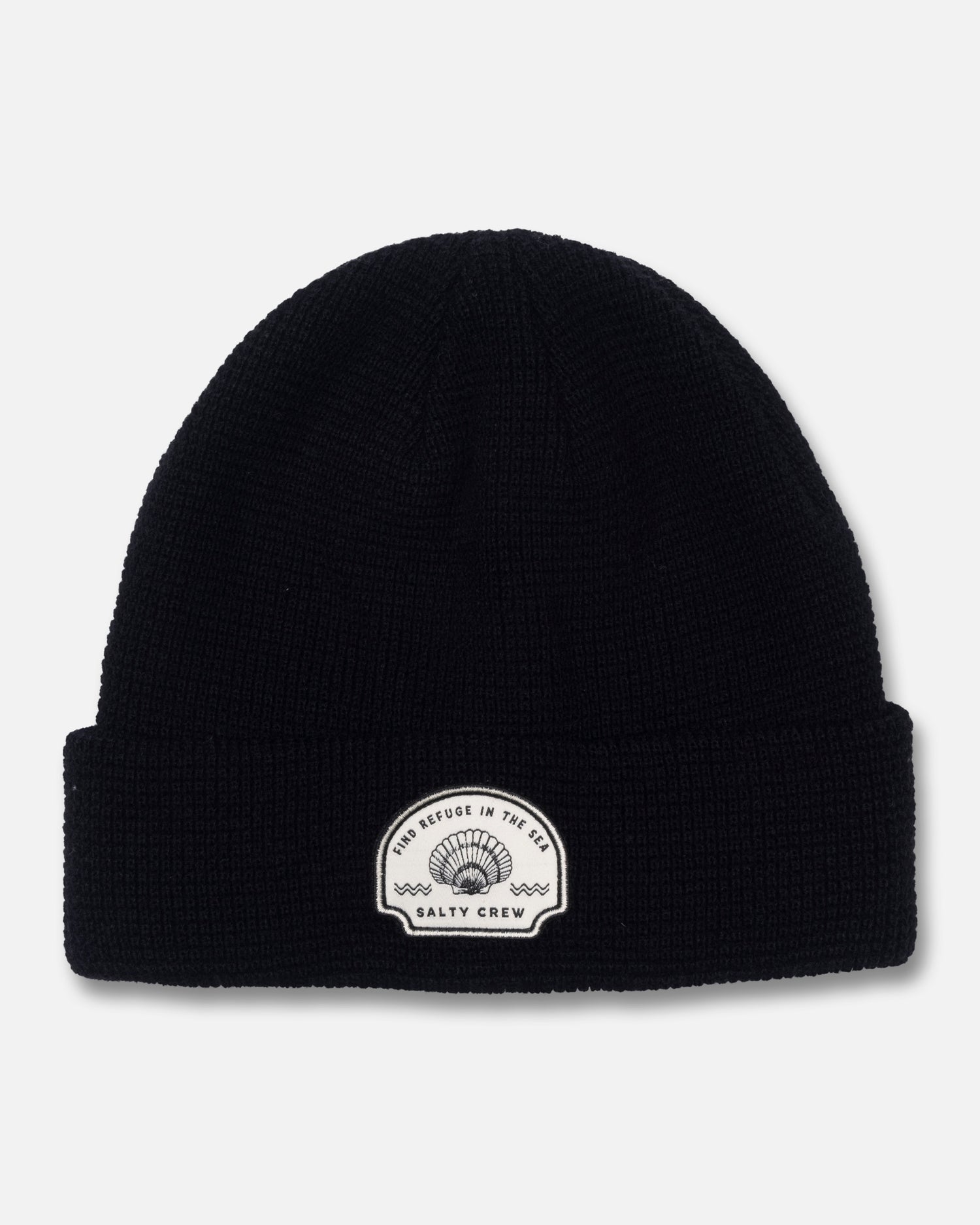 Front view of the Coastal Beanie - Black. 