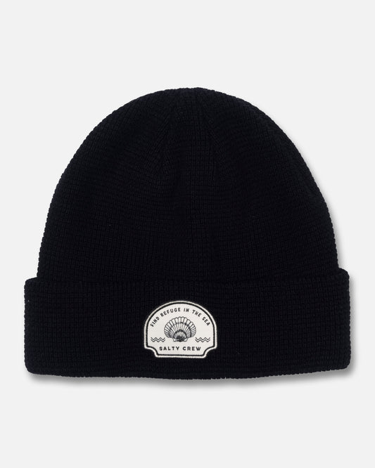 Front view of the Coastal Beanie - Black. 