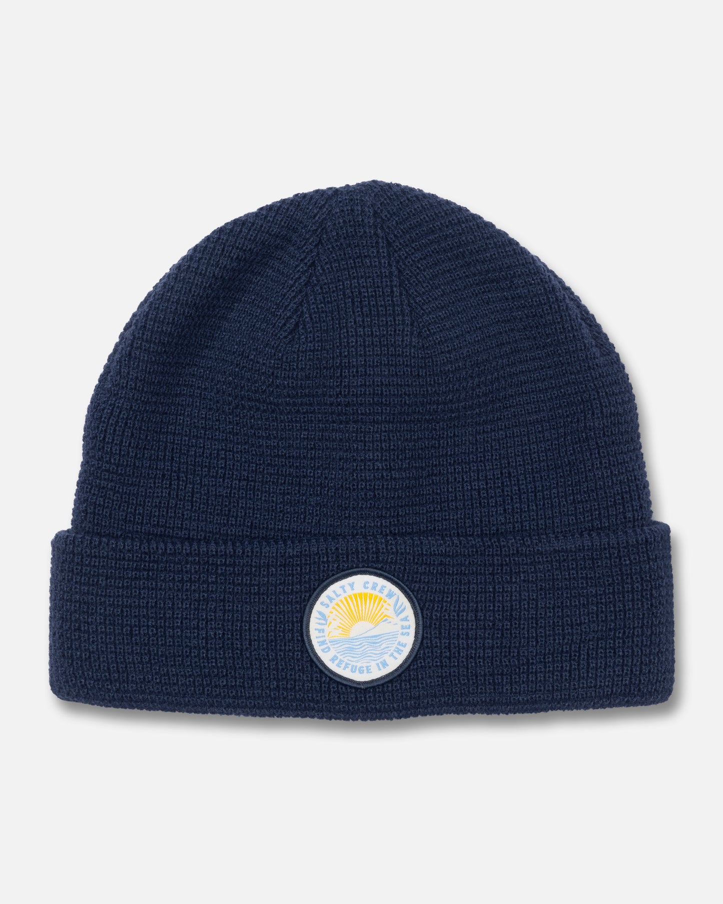 Front view of the Coastal Beanie - Midnight Navy. 