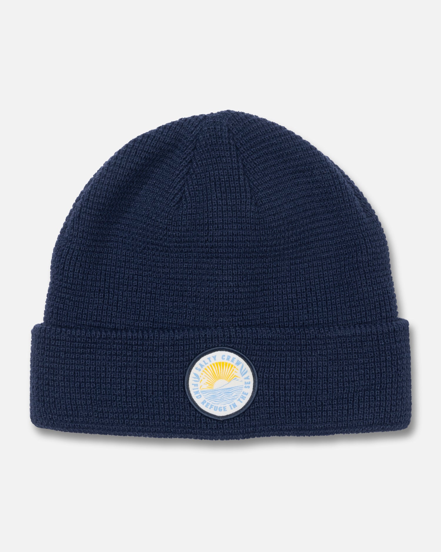 Front view of the Coastal Beanie - Midnight Navy. 