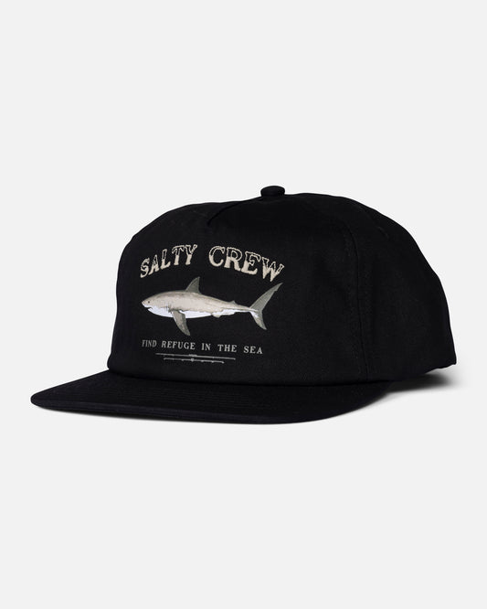 Front view of the Seawater Snapback - Black. 