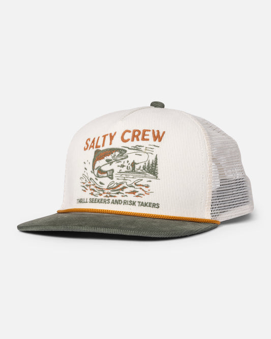 Front view of the Nature Vibes Trucker Hat - Birch. 