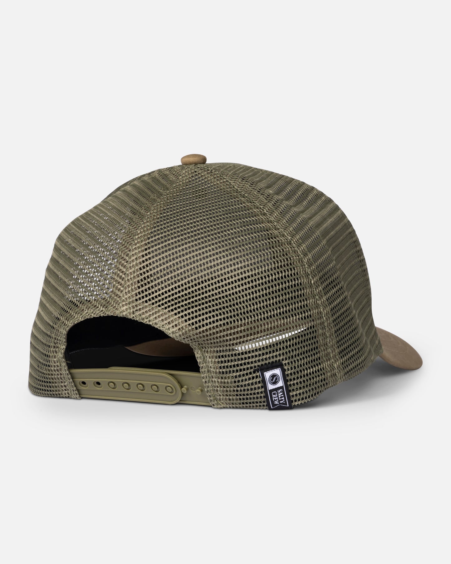 Back view of the Mahi Club Trucker Hat - Four Leaf Clover. 