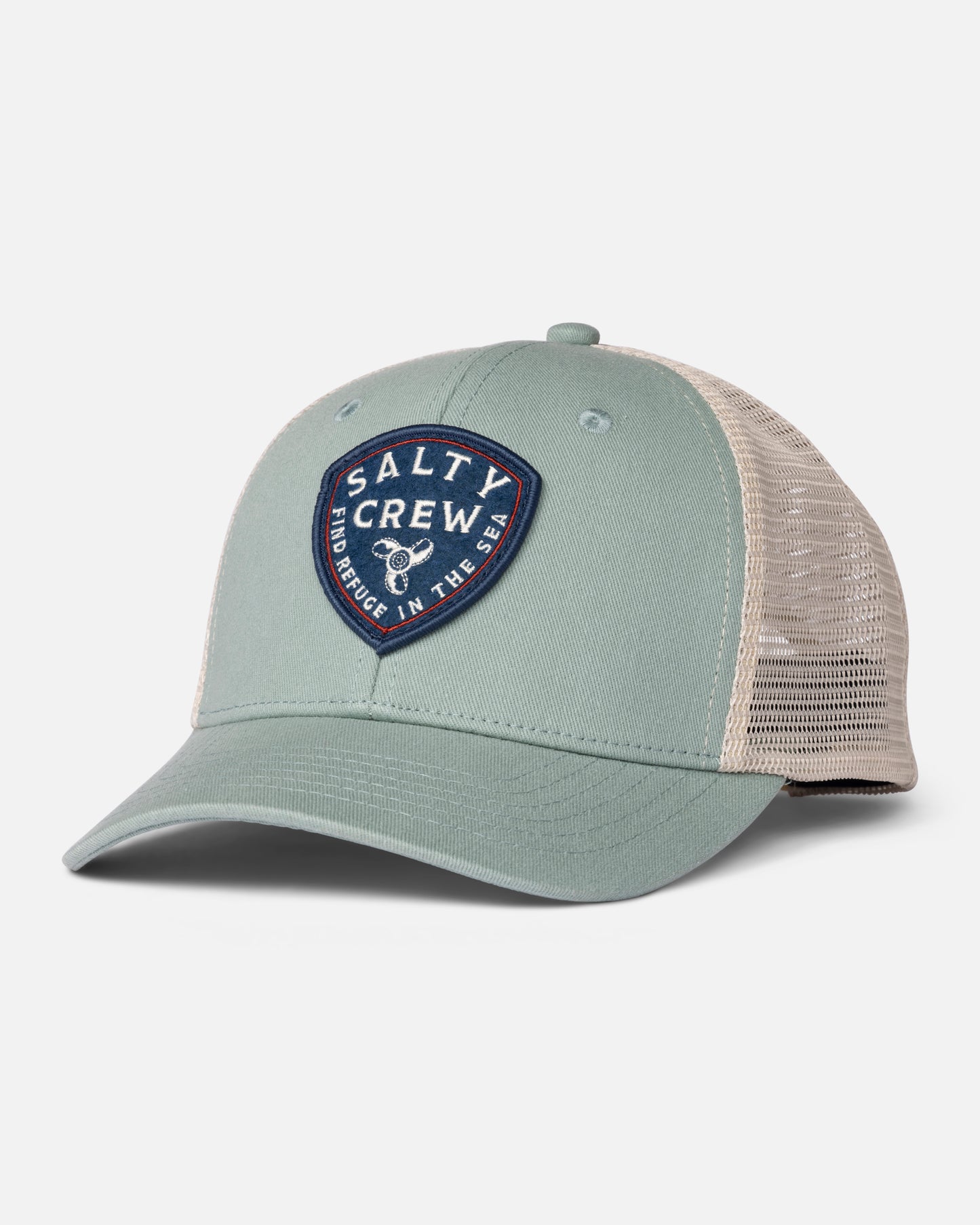 Front view of the Rotor Trucker Hat - Marine. 