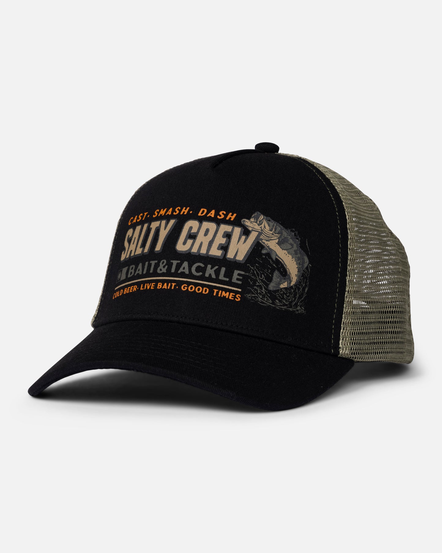 Front view of the Live Bait Trucker Hat - Phantom. 