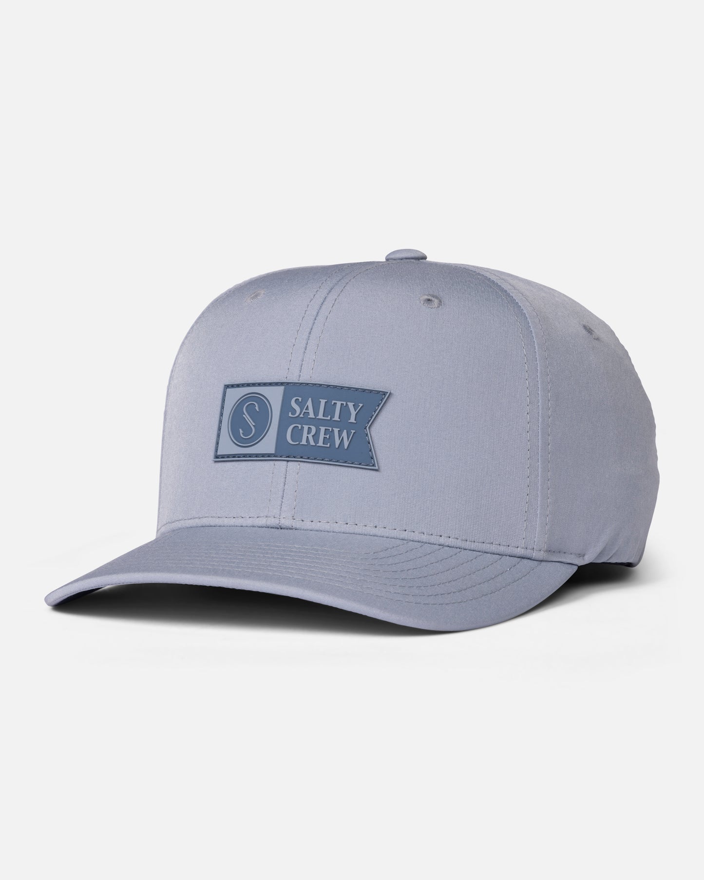 Front view of the Apex Flexfit 6 Panel - Grey. 