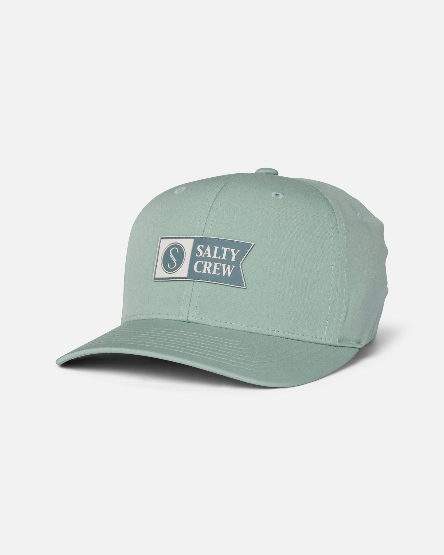 Front view of the Apex Flexfit 6 Panel - Jade. 