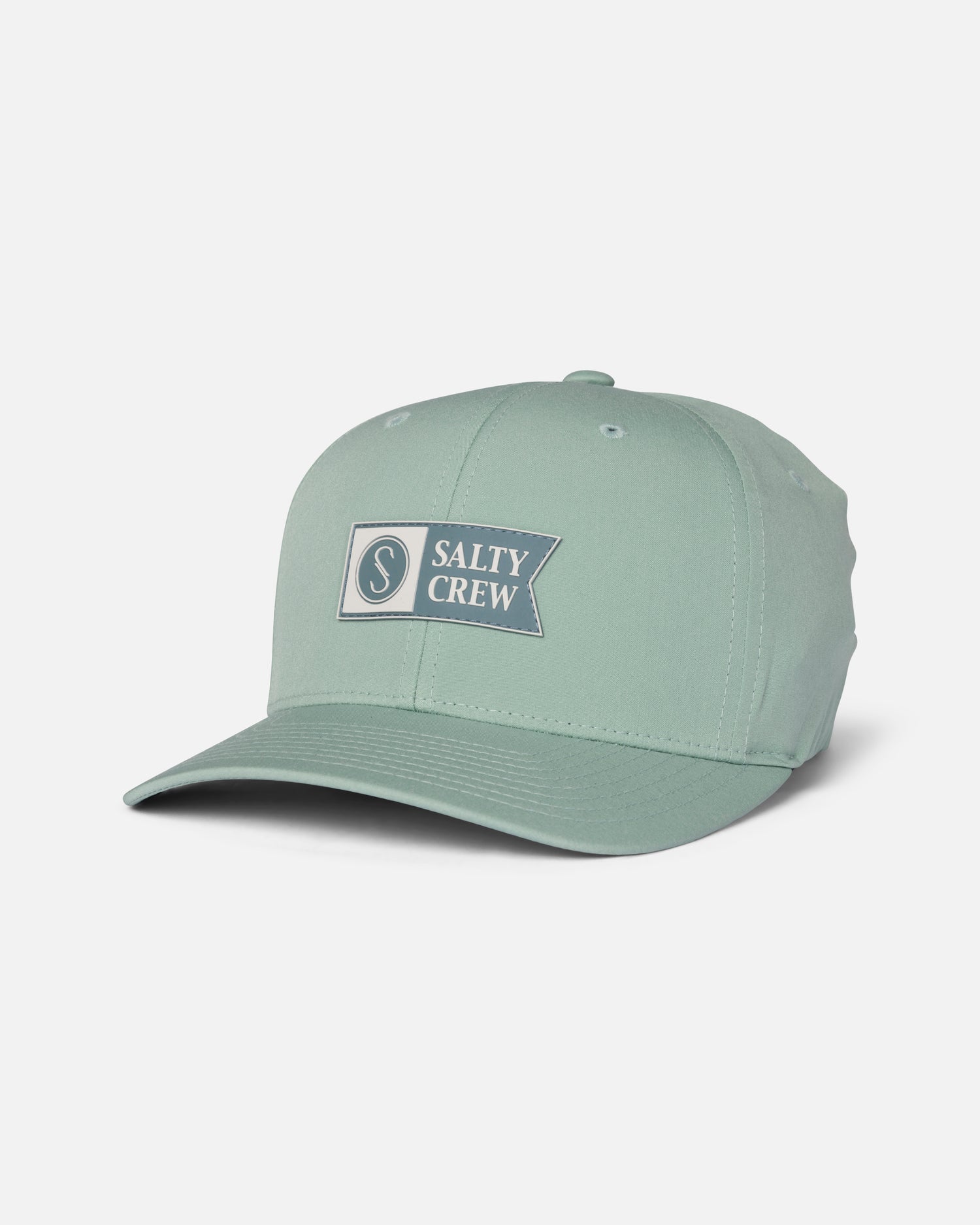 Front view of the Apex Flexfit 6 Panel - Jade. 