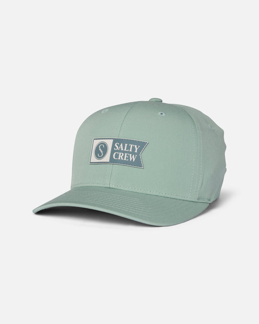 Front view of the Apex Flexfit 6 Panel - Jade. 
