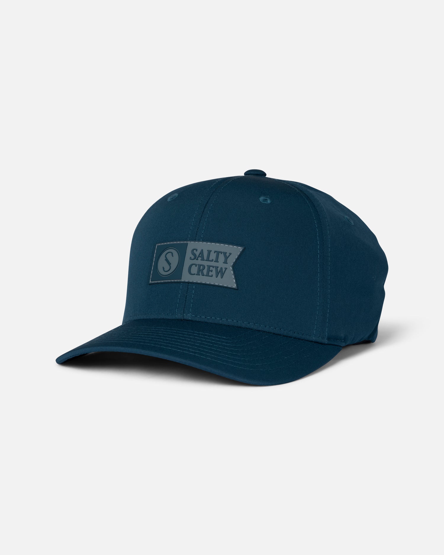 Front view of the Apex Flexfit 6 Panel - Midnight Navy. 