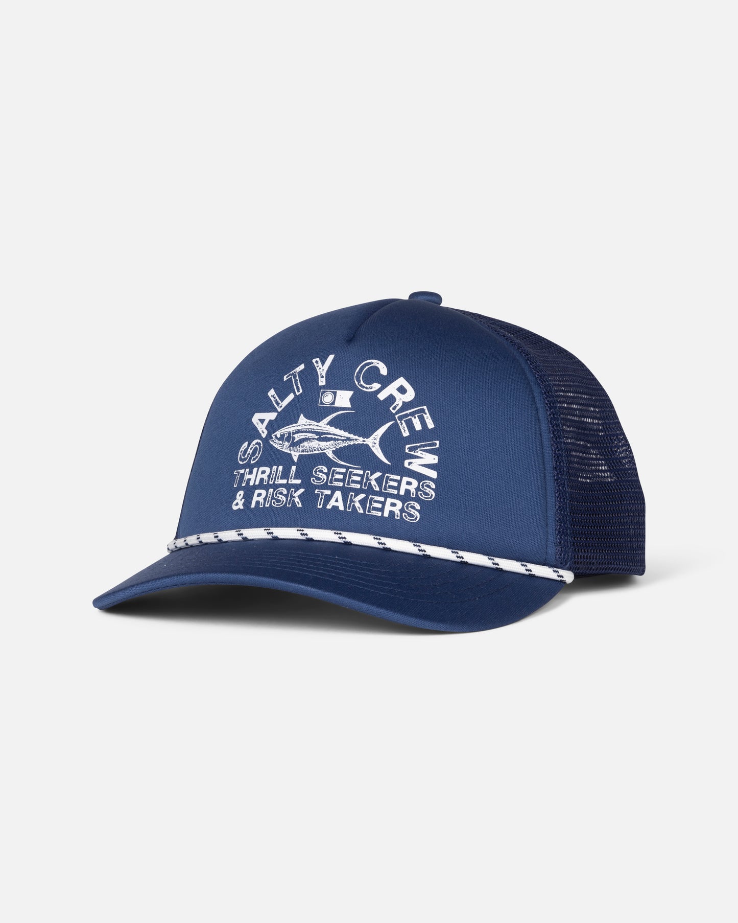 Front view of the Pitstop Trucker - Bright Navy. 