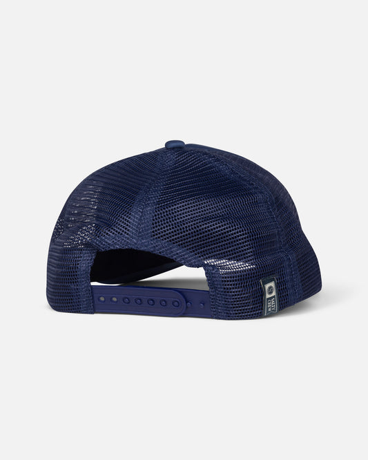 Back view of the Pitstop Trucker - Bright Navy. 