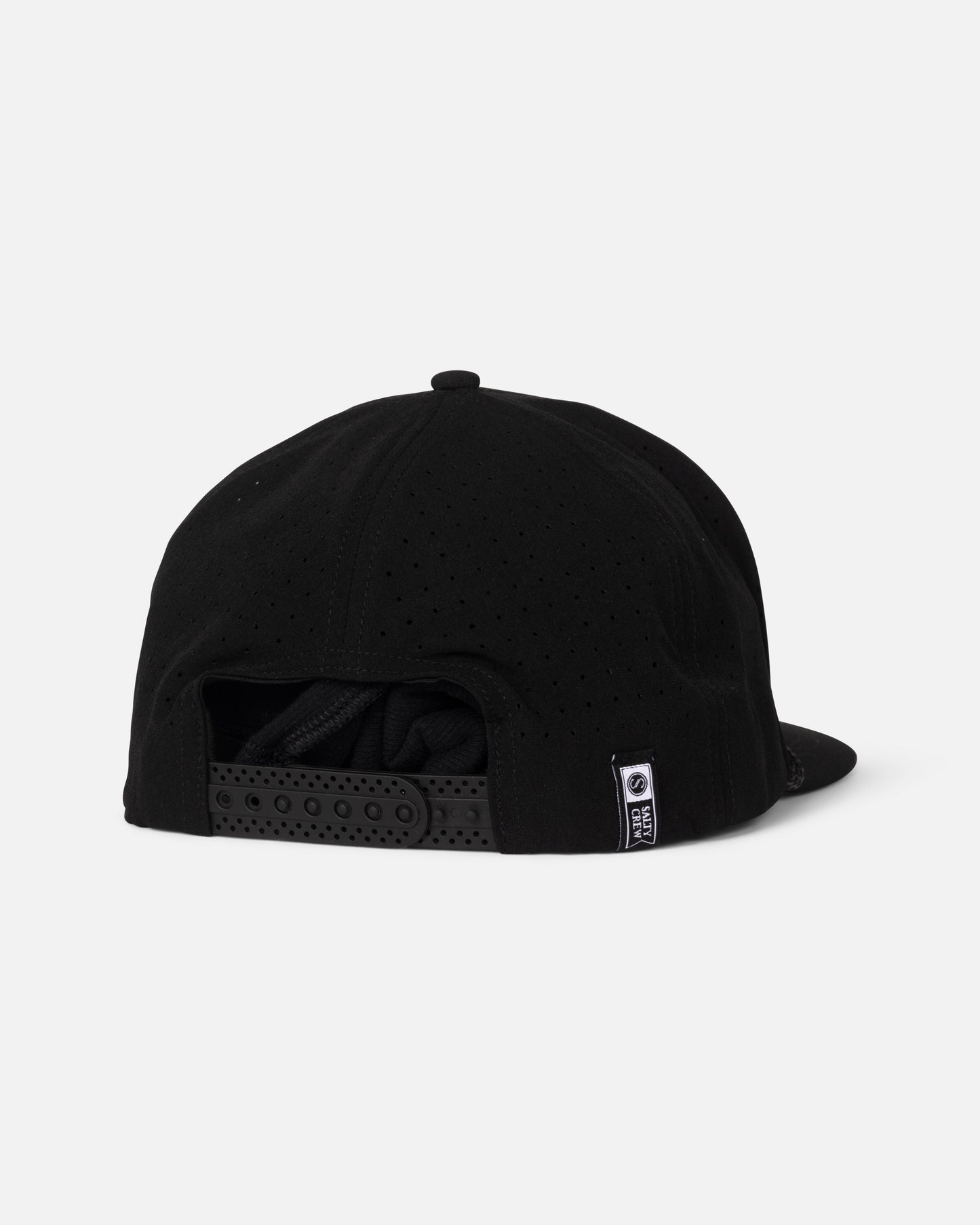 Back view of the Long Range Snapback - Black. 