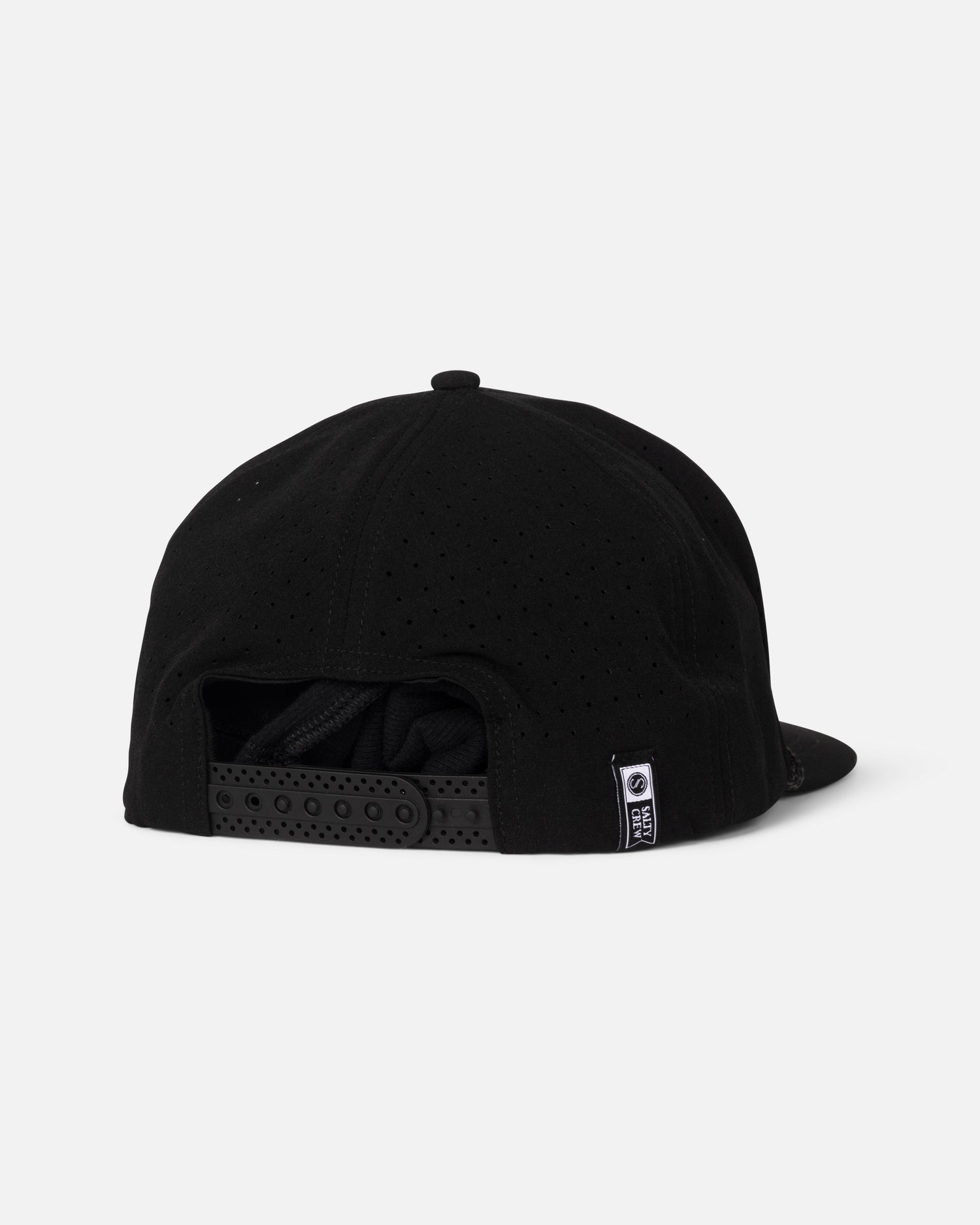 Back view of the Long Range Snapback - Black. 
