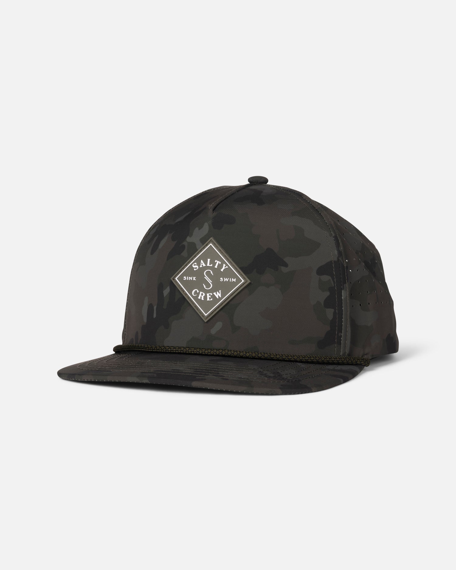 Front view of the Long Range Snapback - Camo. 