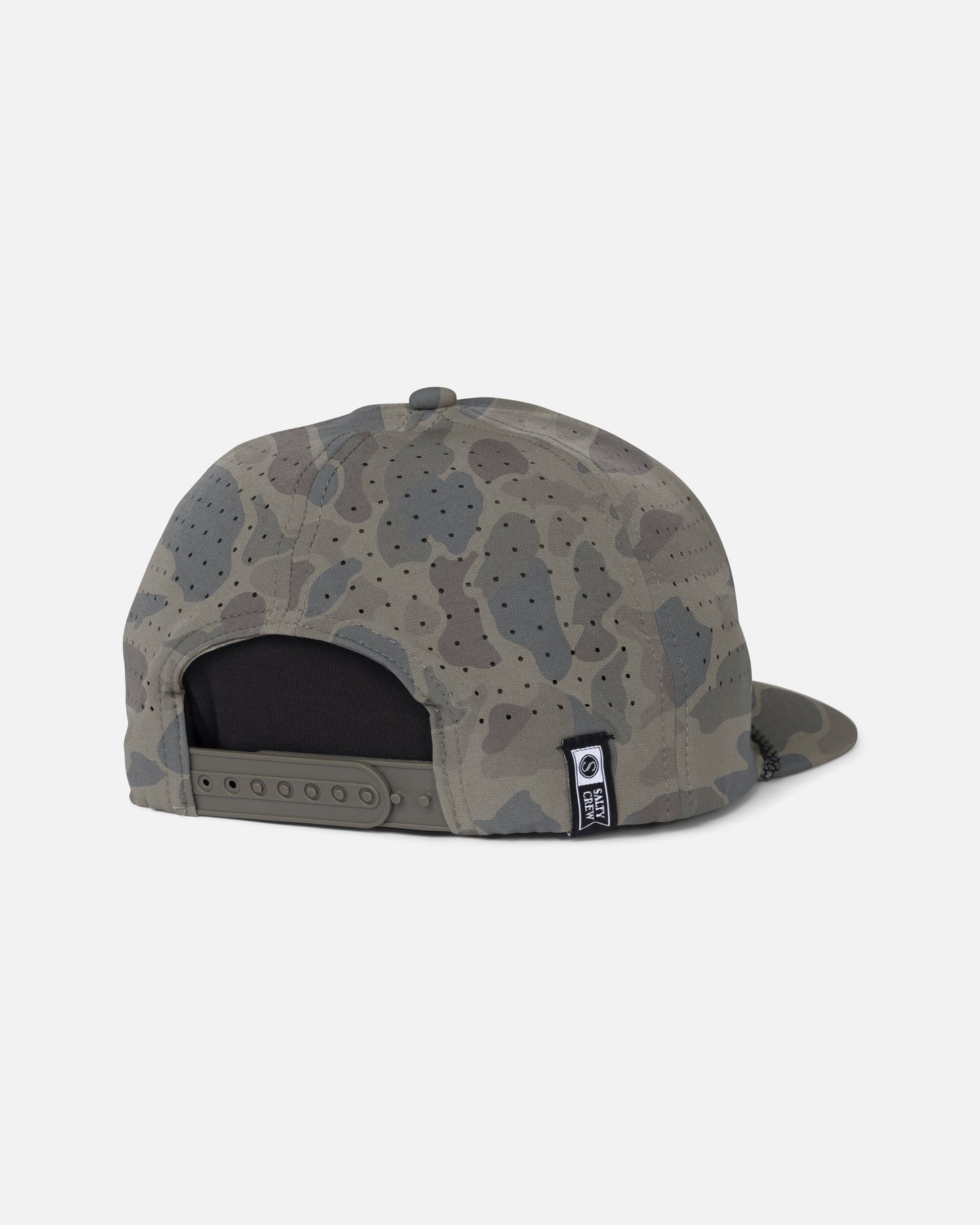 Back view of the Long Range Snapback - Sand Camo.