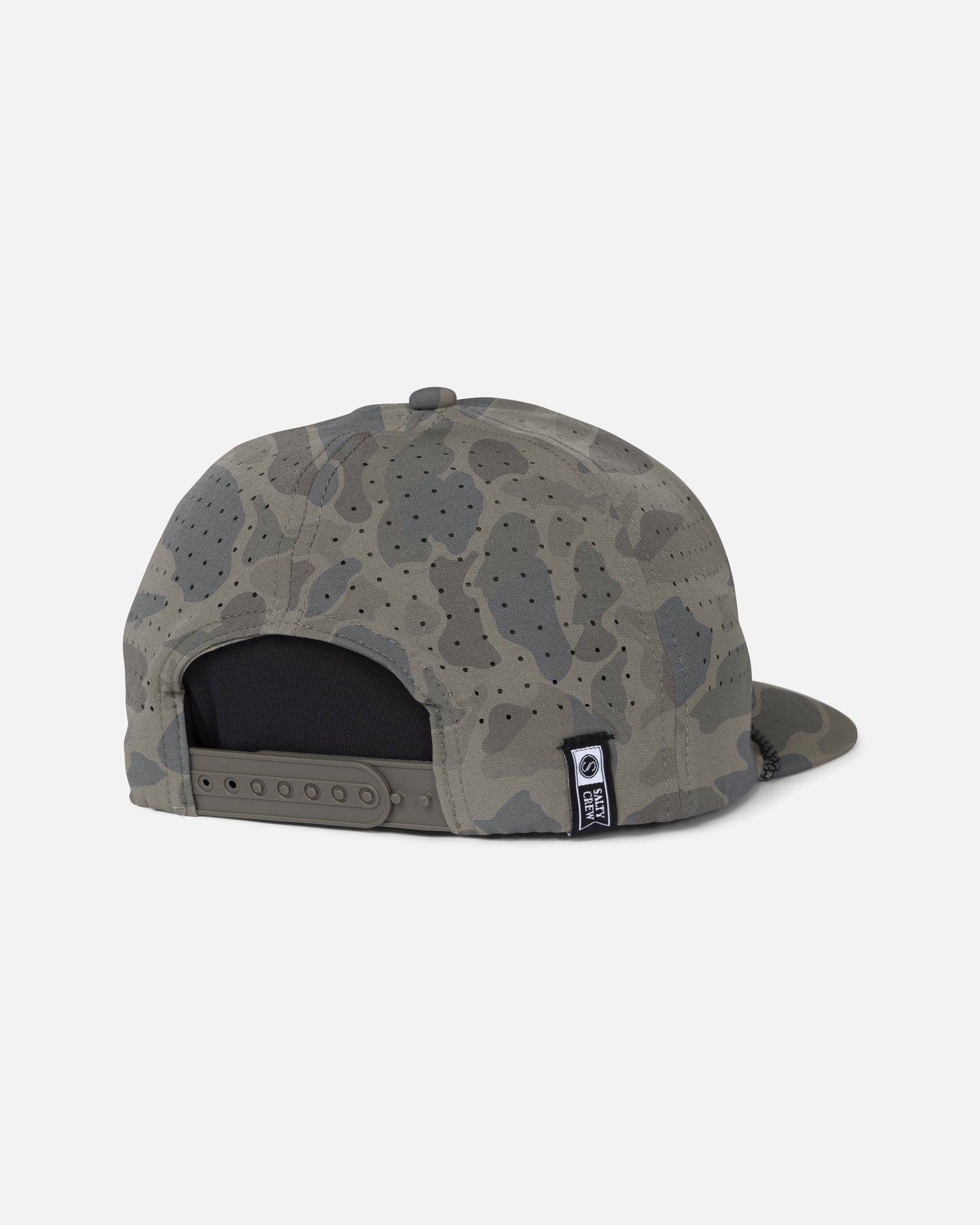 Back view of the Long Range Snapback - Sand Camo.