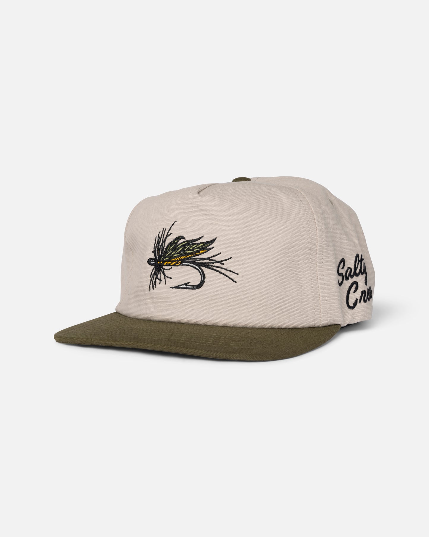 Front view of the Coastal Snapback - Birch Olive. 