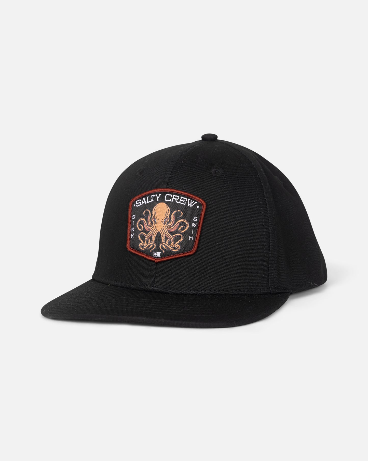 Front view of the Tako Club Boys Snapback - Black. 