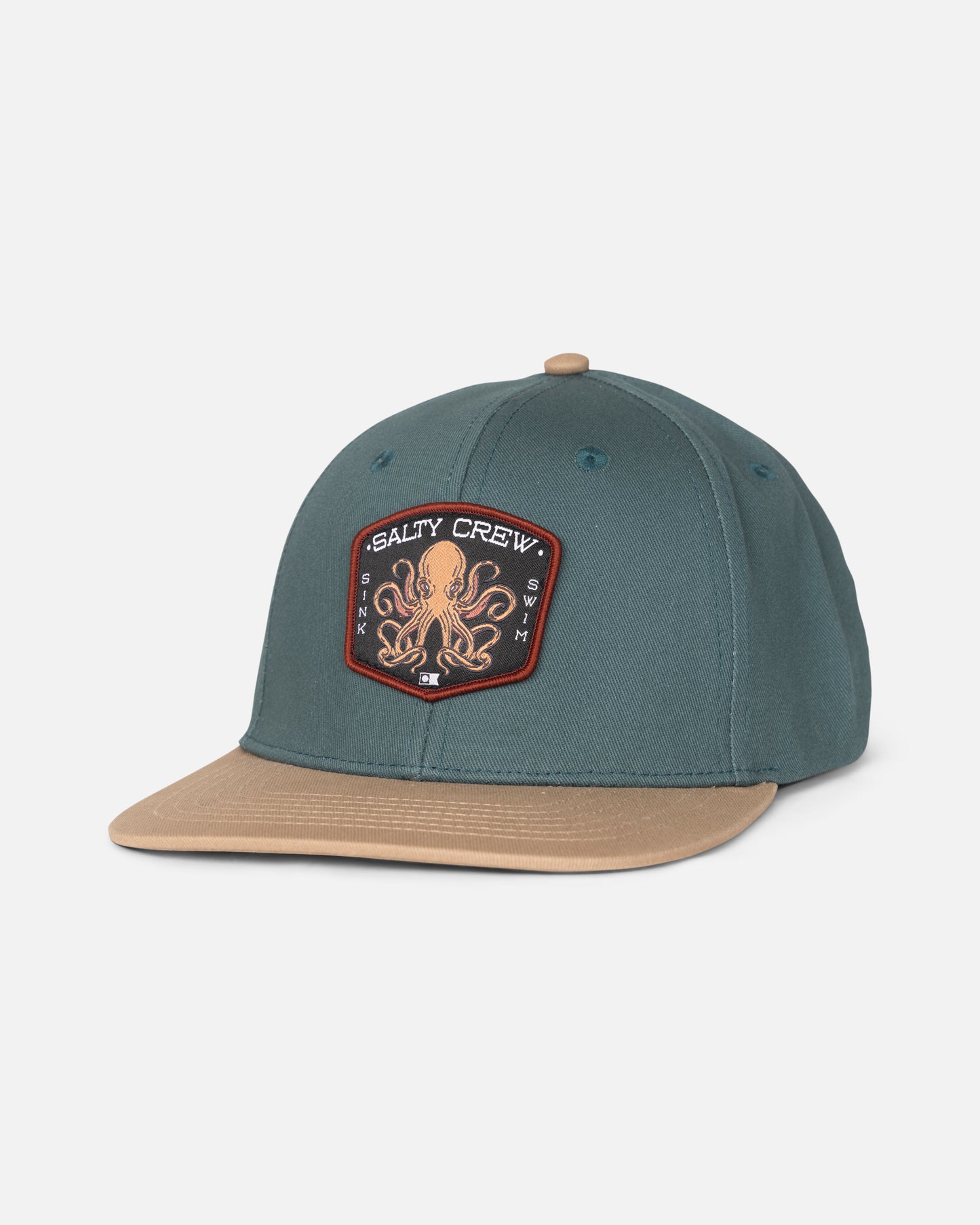 Front view of the Tako Club Boys Snapback - Hydro/Khaki.