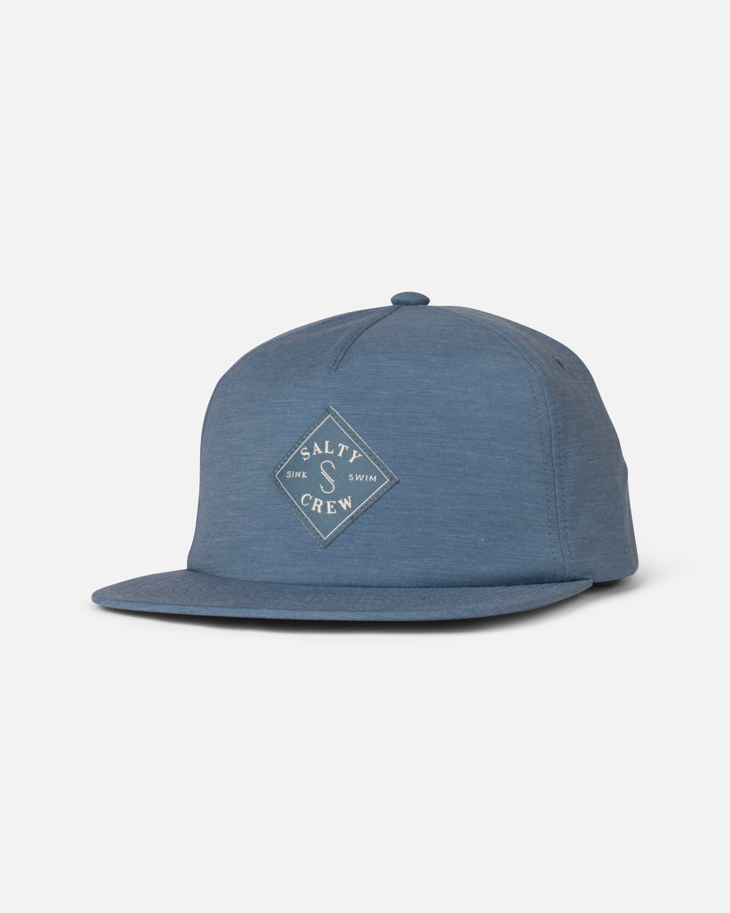 Front view of the Drifter Snapback - Channel Blue. 