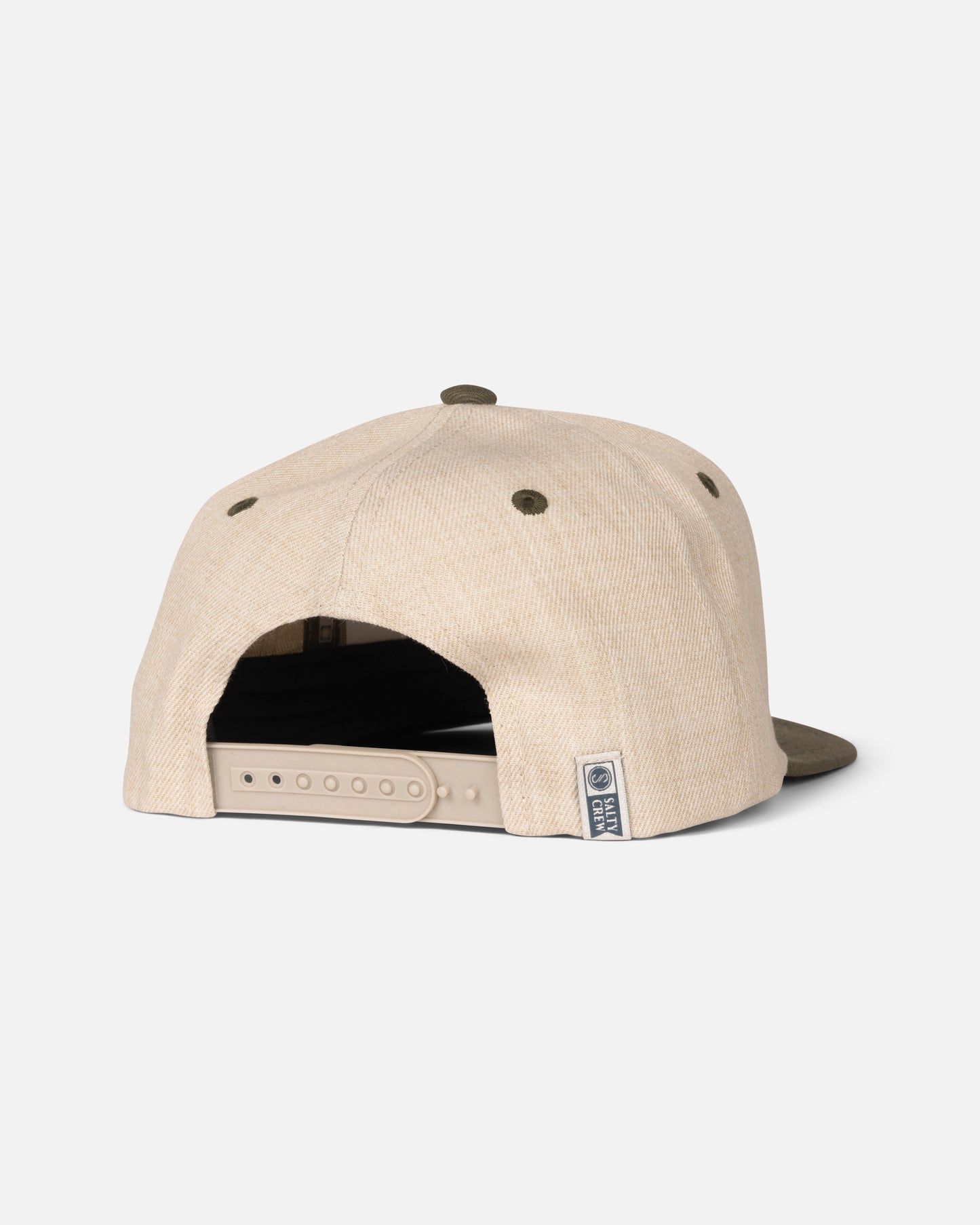 Back view of the Tako Club Snapback - Natural/Olive.