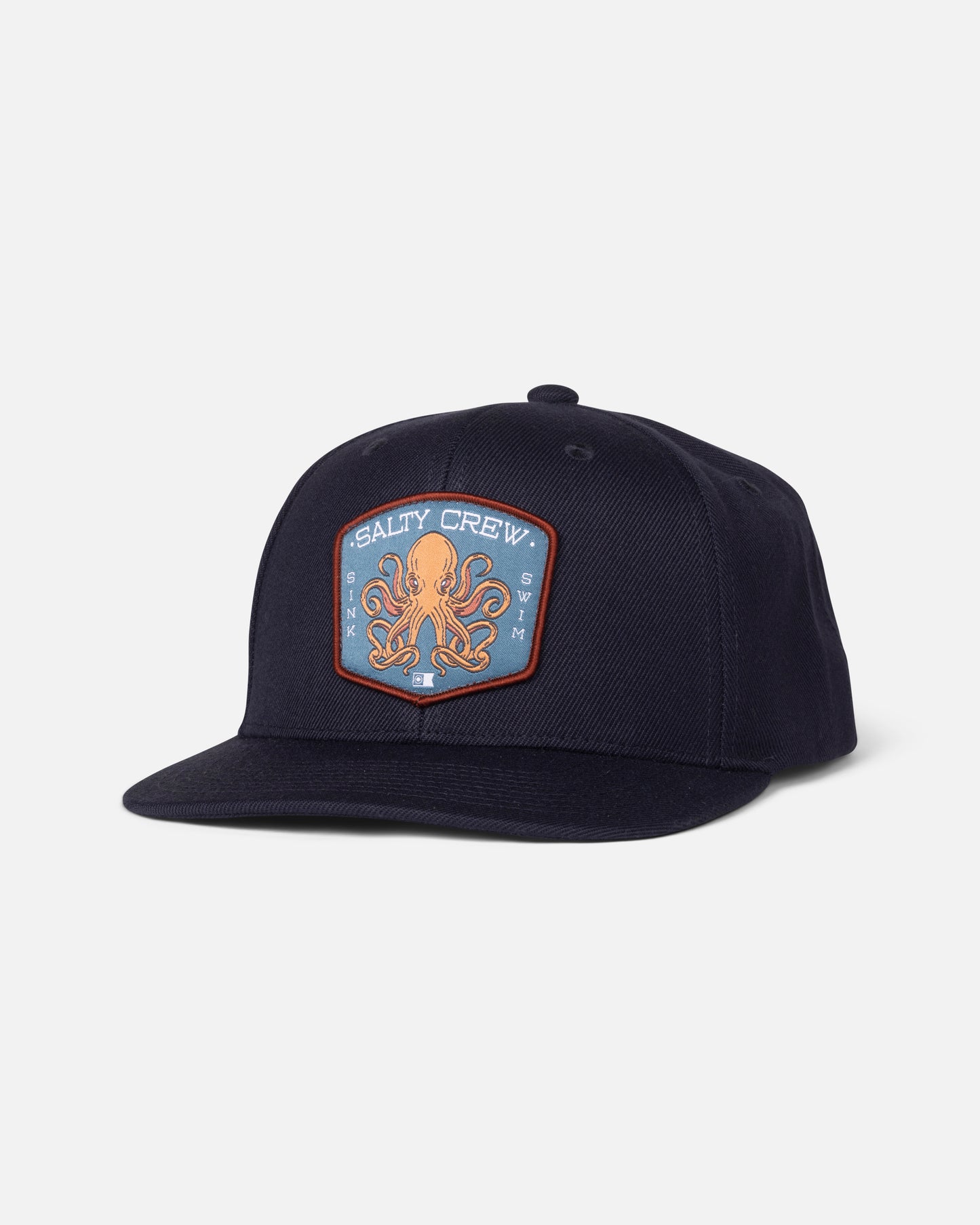 Front view of the Tako Club Snapback - Navy. 