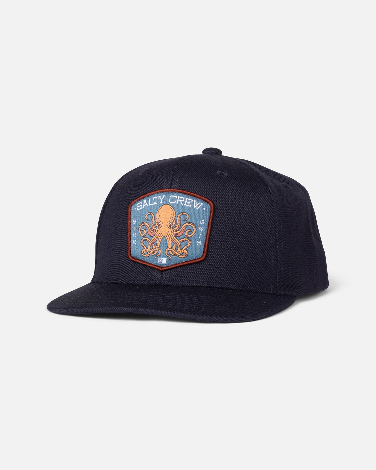 Front view of the Tako Club Snapback - Navy. 