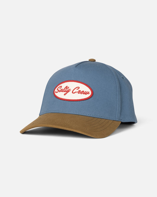 Front view of the Upstream Snapback - Slate/Khaki. 