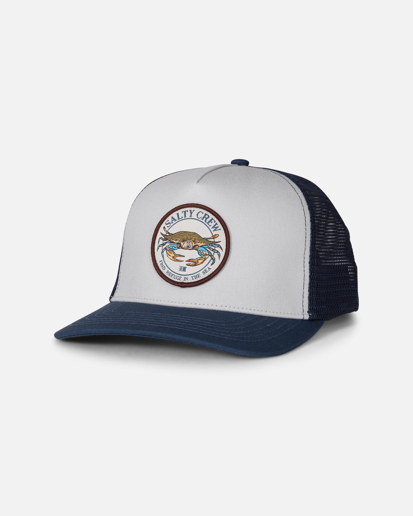 Front view of the Jimmy Trucker - Navy/Grey. 
