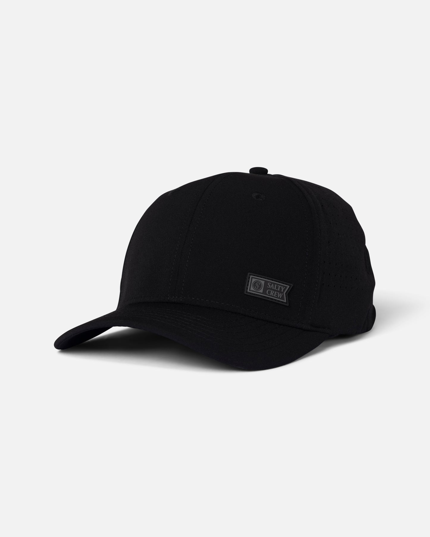Front view of the Lowdown Snapback - Black. 