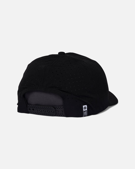 Back view of the Lowdown Snapback - Black. 