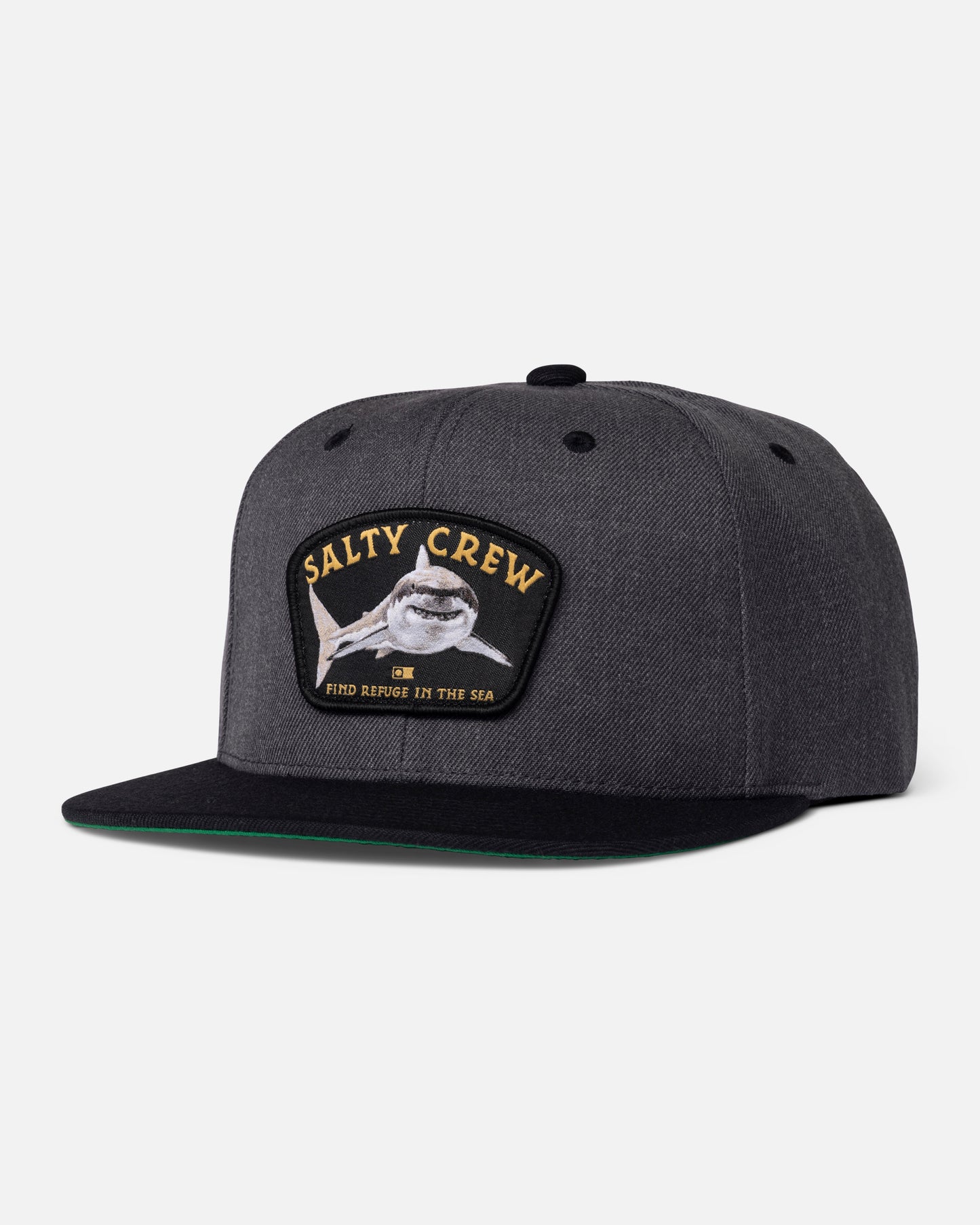 Front view of the Lurking Snapback - Dark Heather. 