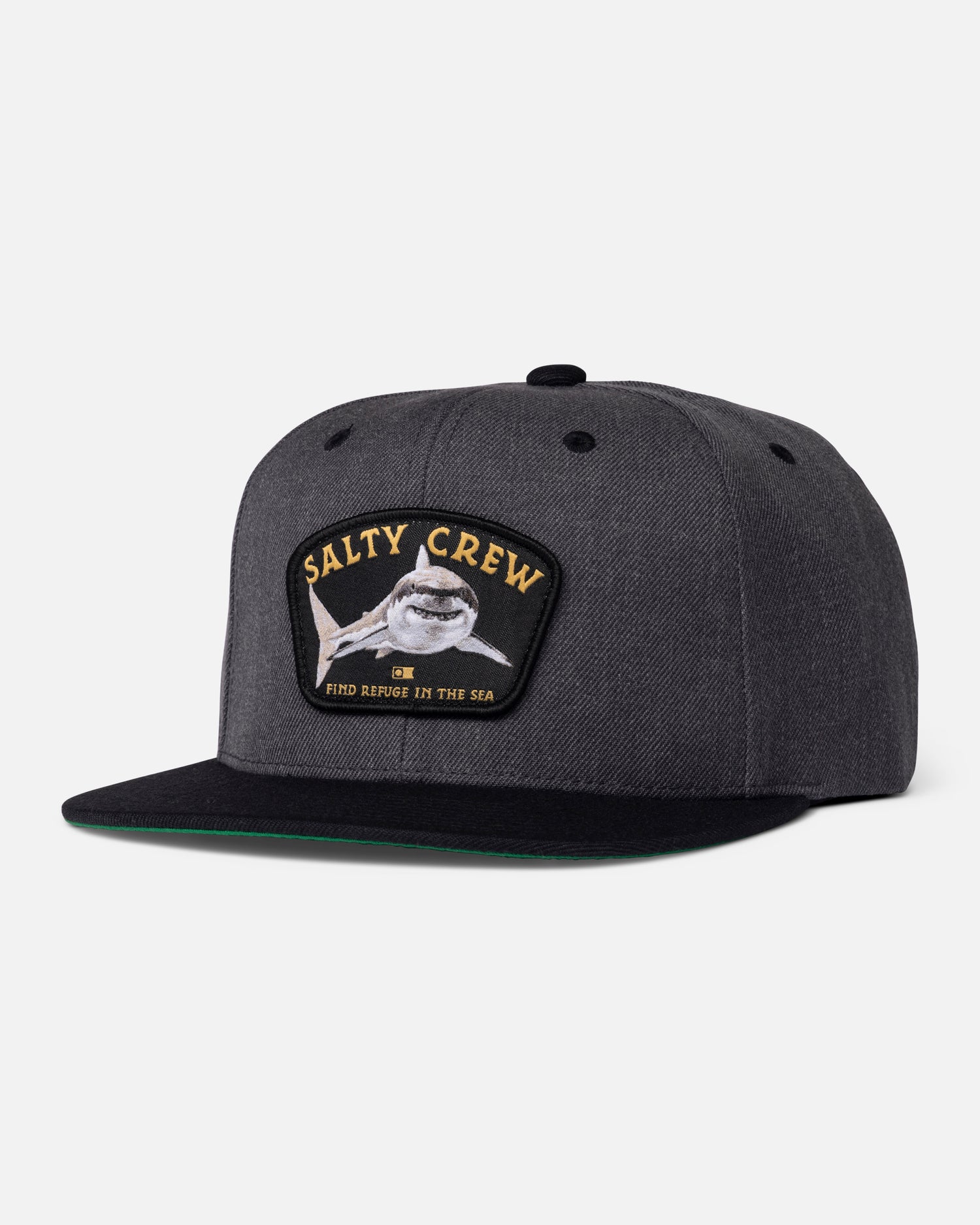 Front view of the Lurking Snapback - Dark Heather. 