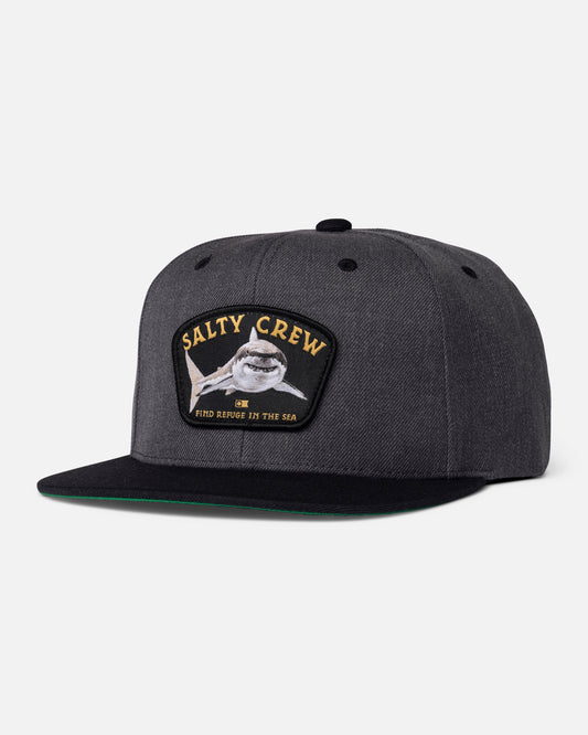 Front view of the Lurking Snapback - Dark Heather. 