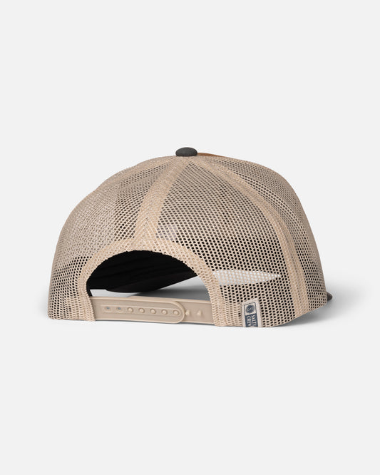 Back view of the Bruce Trucker - Brown/Iron. 