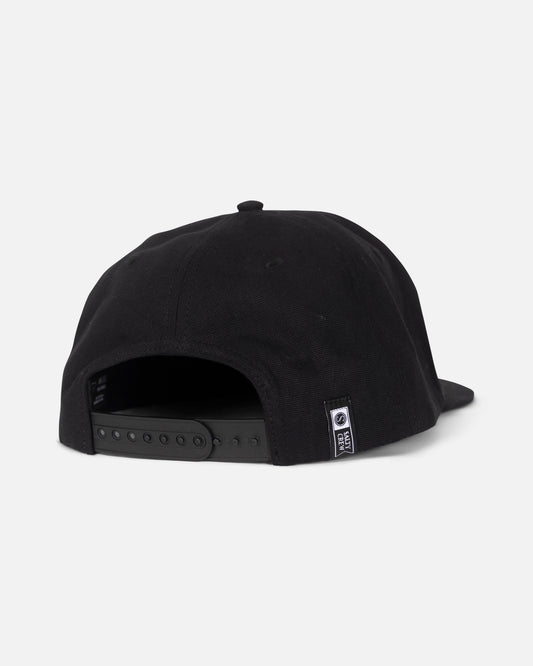back view of America A-Frame Snapback Hat - Black