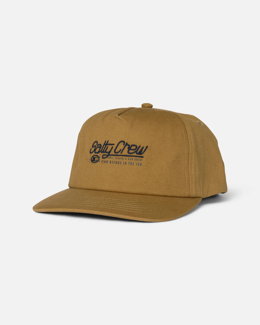 Front view of the The Crew Snapback - Fennel Seed. 