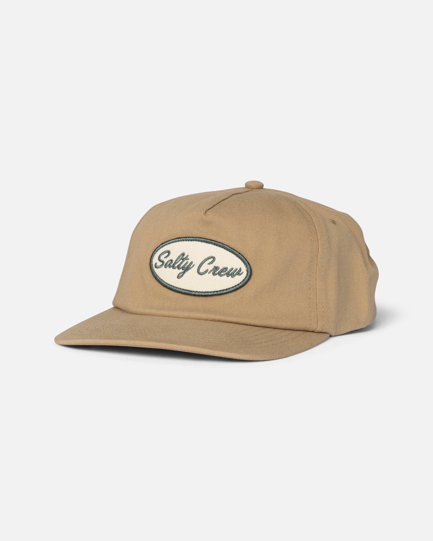 Front view of the Shop Script Snapback - Natural. 