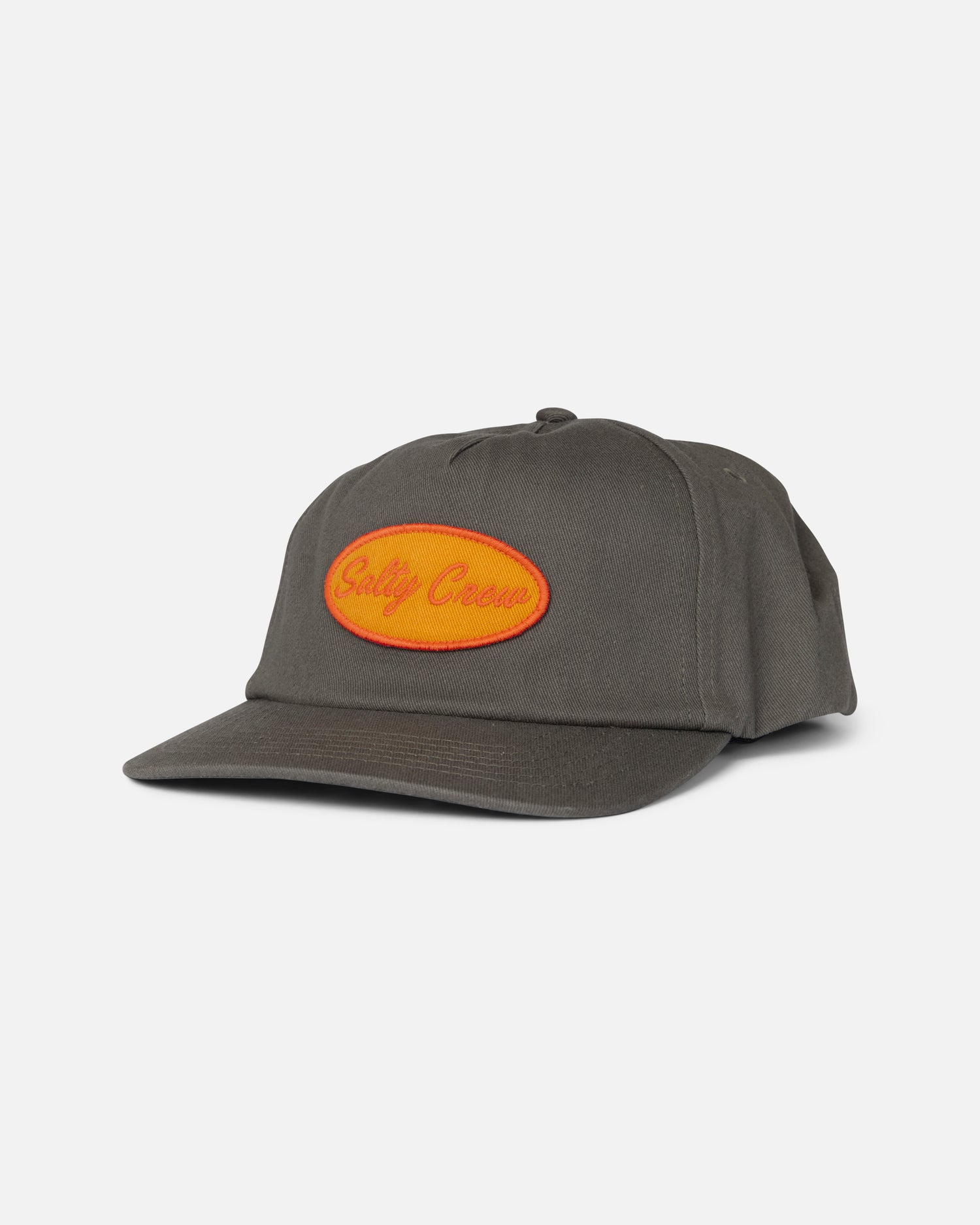 Front view of the Shop Script Snapback - Washed Green. 