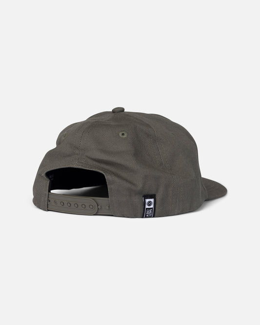 Back view of the Shop Script Snapback - Washed Green. 